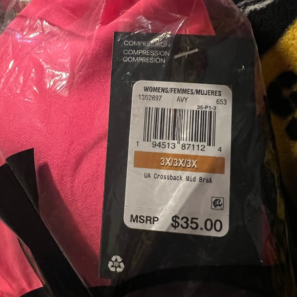 Under Armor mid impact cross back woman sports bra 3X - Picture 3 of 3